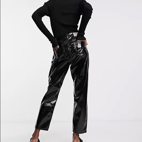 Reclaimed Vintage Faux Leather Moms Pants - Picture 3 of 7